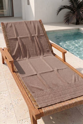 Remsa - 100% Cotton Beach and Pool Towel in Warm Brown | Remsa Mayo