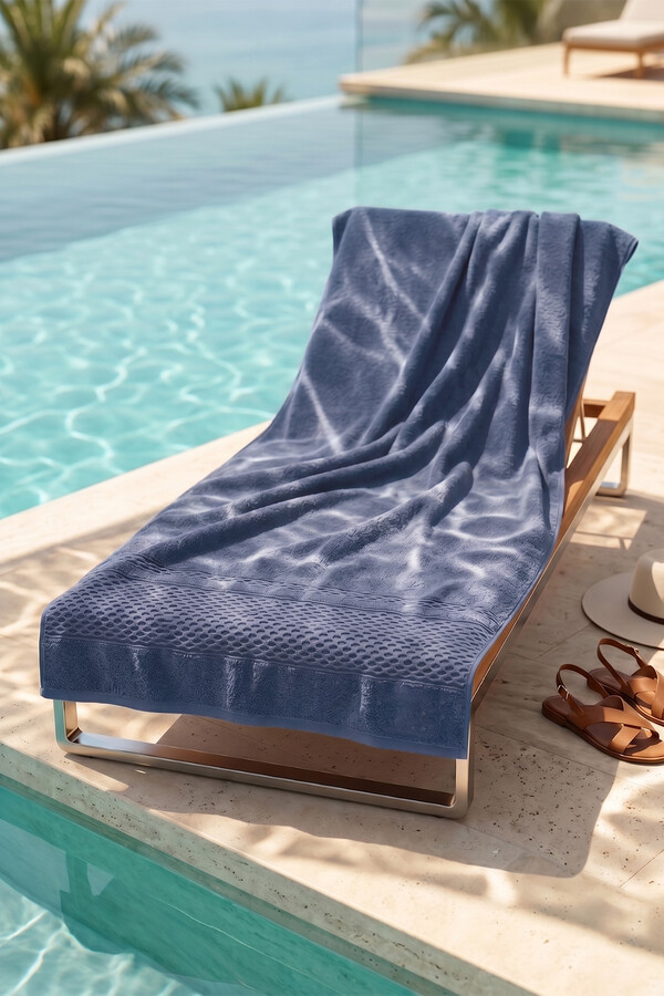 Remsa - 100% Cotton Indigo Beach Pool Bath Towel