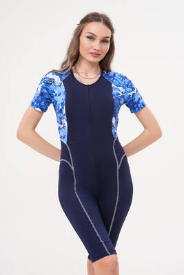 Remsa - 2-Piece Zippered Surfer Swimsuit With Skirt Pareo 2517 Esma Blue (1)