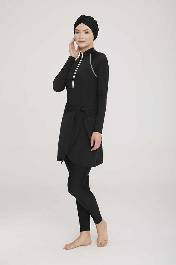 3 Different Ways to Wear Lycra Hijab Swimsuit Robb 4460 Black Remsa