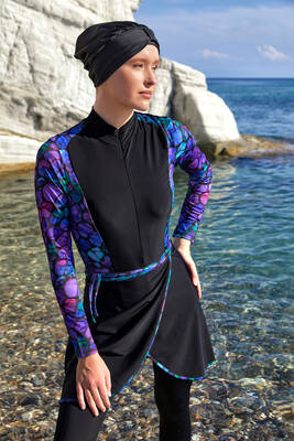 Adasea - 3 Farklı Şekilde Giyilebilir Likralı Etekli Tesettür Mayo 1115 Siyah04 Adasea - 3 Farklı Şekilde Giyilebilir Likralı Etekli Tesettür Mayo 1115 Siyah04