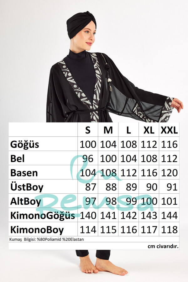 3-Piece UV Protection Lycra Full Coverage Modest Swimsuit Set - Thumbnail