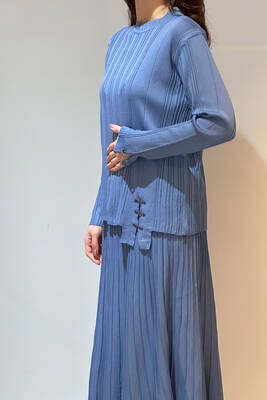 Remsa - Accessory-Detail Ribbed Knit Skirt Set 35038 Indigo (1)