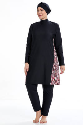 Remsa Mayo - Adasea Büyük Beden Tam Kapalı Tesettür Mayo 4378 Siyah Remsa Mayo