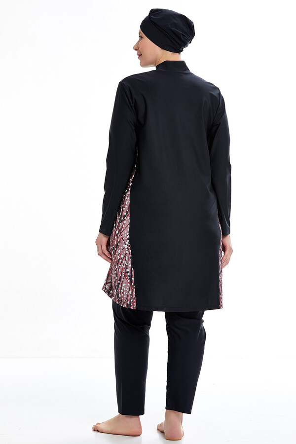 Adasea Büyük Beden Tam Kapalı Tesettür Mayo 4378 Siyah Remsa Mayo - Thumbnail