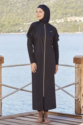 Adasea - Adasea Lycra Fully Covered Hijab Swimsuit 4204 Light Dark Blue Adasea - Adasea Lycra Fully Covered Hijab Swimsuit 4204 Light Dark Blue