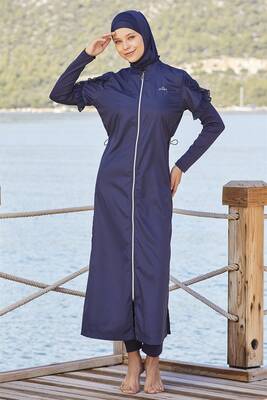 Adasea - Adasea Lycra Fully Covered Hijab Swimsuit 4204 Black Adasea - Adasea Lycra Fully Covered Hijab Swimsuit 4204 Black