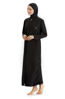 Adasea - Adasea Fully Covered Hijab Swimsuit Long Full Length 4065 Black Adasea - Adasea Fully Covered Hijab Swimsuit Long Full Length 4065 Black