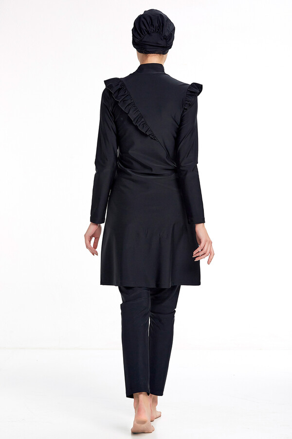 Adasea Likralı Tam Kapalı Tesettür Mayo 4334 Siyah - Thumbnail