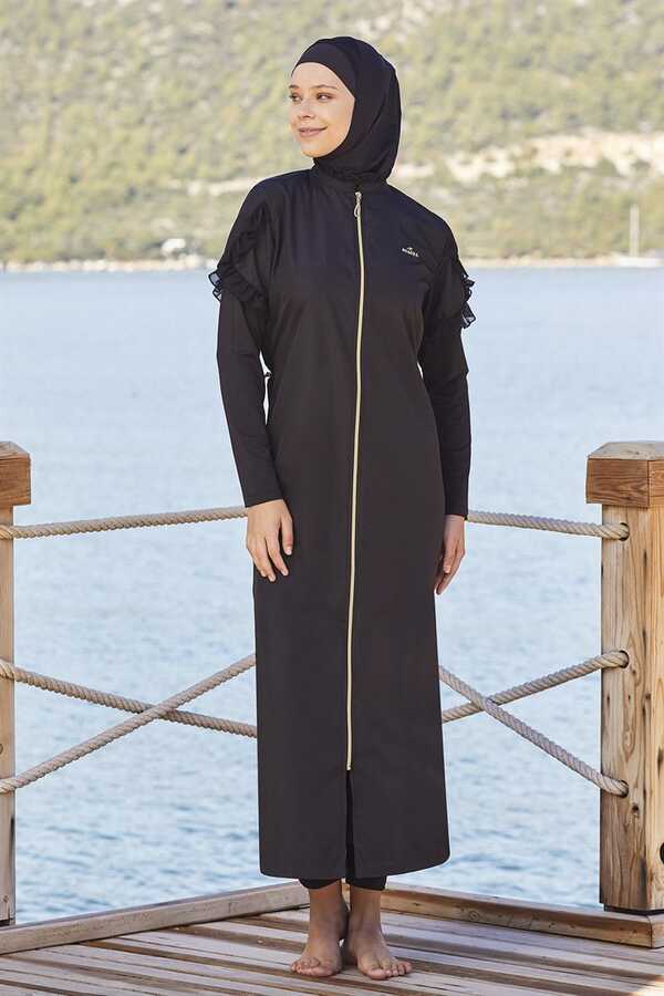 Adasea Tam Kapalı Tesettür Mayo 1255 Siyah