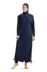 Adasea - Adasea Tam Kapalı Tesettür Mayo Uzun Tam Boy 4065 Koyu Lacivert