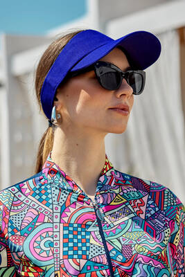 Remsa - Adjustable Visor Tennis Golf Hat Sun Protection Brim RŞ-109 Cobalt Blue