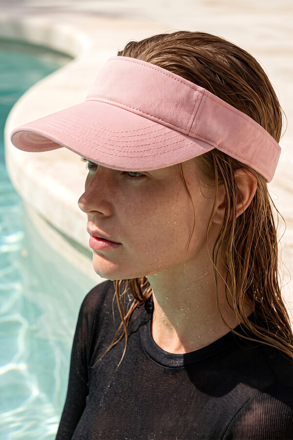 Adjustable Visor Tennis Golf Hat Sun Protection Brim RŞ-109 Powder Pink - Thumbnail