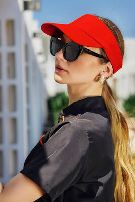 Remsa - Adjustable Visor Tennis Golf Hat Sun Protection Brim RŞ-109 Red