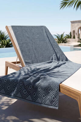 Remsa - Anthracite Cotton Beach Towel 05