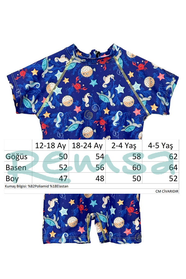Aqua Pattern Swimwear Set for Kids - Thumbnail