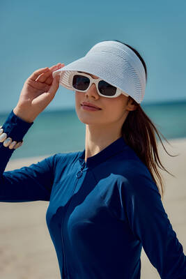 Remsa Mayo - Ayarlanabilir Lastikli Vizör Hasır Şapka Güneş Koruyucu Siperlik RŞ-2089 Beyaz Remsa Mayo - Ayarlanabilir Lastikli Vizör Hasır Şapka Güneş Koruyucu Siperlik RŞ-2089 Beyaz