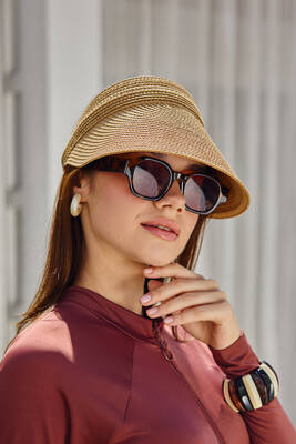 Remsa Mayo - Ayarlanabilir Lastikli Vizör Hasır Şapka Güneş Koruyucu Siperlik RŞ-2089 Camel01 (1) Remsa Mayo - Ayarlanabilir Lastikli Vizör Hasır Şapka Güneş Koruyucu Siperlik RŞ-2089 Camel01 (1)