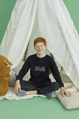 Remsa - Aydoğan Boys' Cotton Pajama Set 240729 Black (1) Remsa - Aydoğan Boys' Cotton Pajama Set 240729 Black (1)