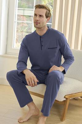Aydogan - Aydogan Supreme Long Sleeve Pajama Set in Indigo (1)