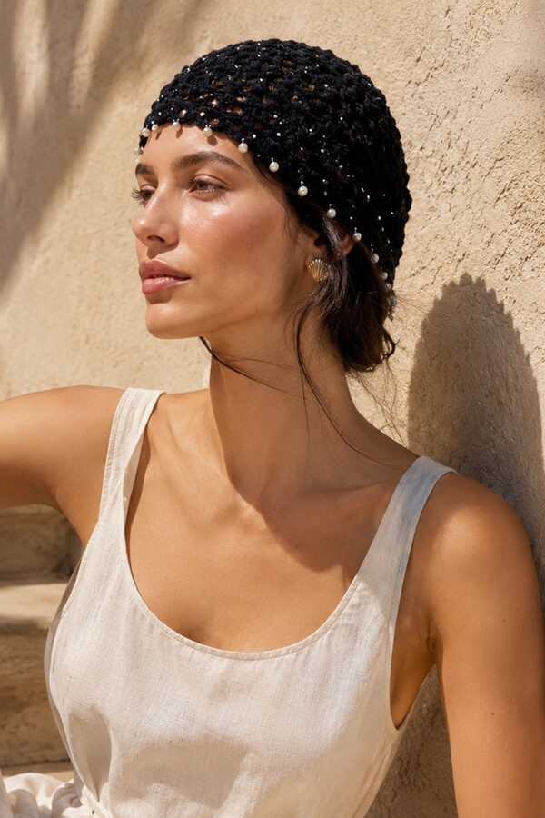 Beaded Mesh Head Accessory for Beach Style - Thumbnail