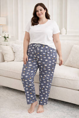 Remsa - Big Size Viscose Knit Gauze Pajama Bottom Set 01 Grey (1)