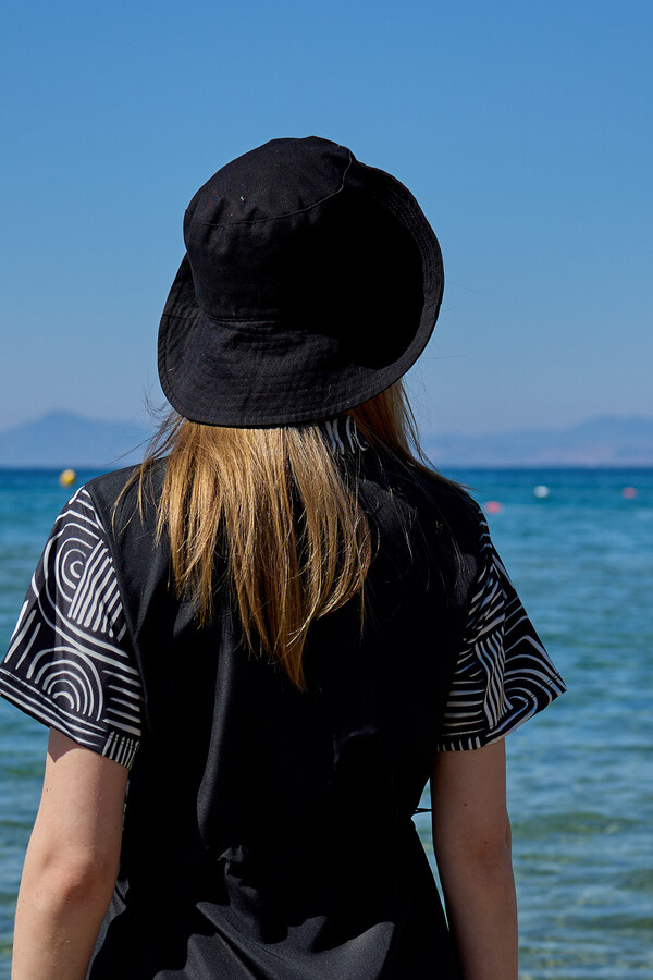 Black Decorative Bucket Hat - Thumbnail
