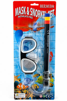 Bermuda - Black Diving Goggle and Snorkel Set