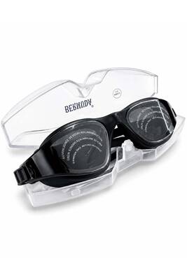 Bermuda - Black Ear-Hook Swim Goggles with Adjustable Strap
