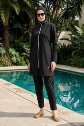 Haliç Mayo - Black Long-Sleeve Full-Cover Swimsuit Set