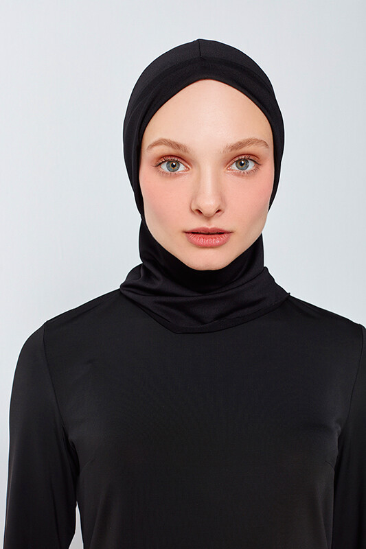 Black Turtleneck Sea Bonnet Swimmer Scarf Remsa Swimwear - Thumbnail