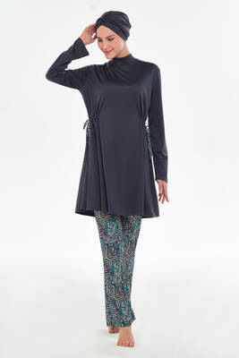 Rozamay - Bol Paça Likralı Tam Kapalı Tesettür Mayo 3125 Antrasit Rozamay - Bol Paça Likralı Tam Kapalı Tesettür Mayo 3125 Antrasit