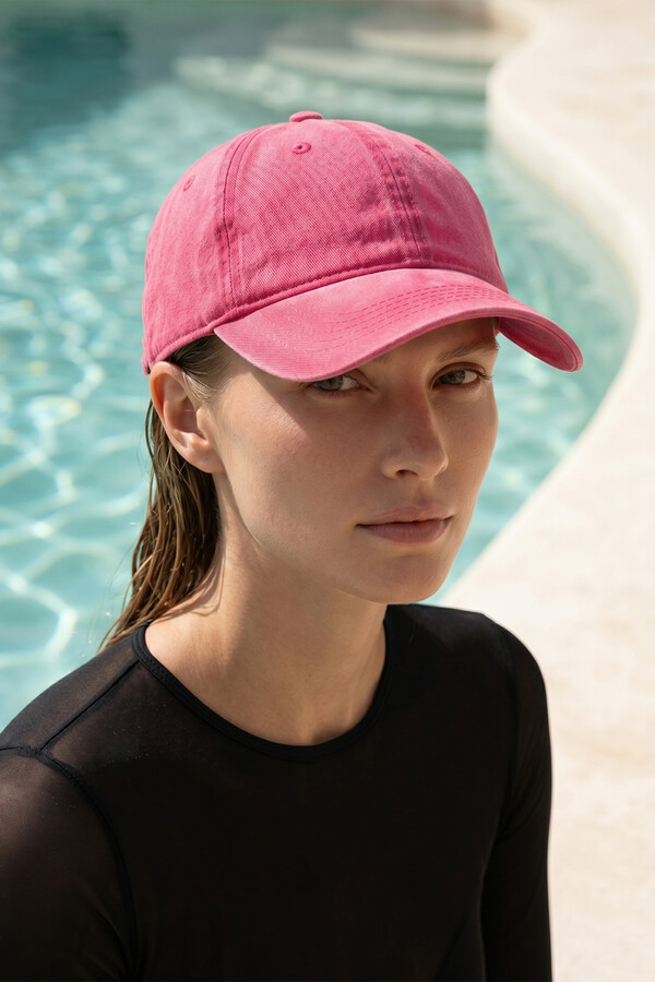 Bordeaux Baseball Cap with Wide Brim - Thumbnail