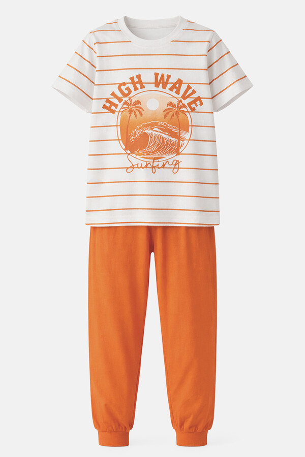 Boys Cotton Knit Pajama Set - Thumbnail