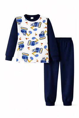 Remsa - Boys Cotton Patterned Pajama Set 6068-18-Laci01