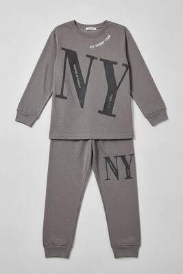 Remsa - Boys' Garson Boy Cotton Knit Pajama Set 4224 Grey