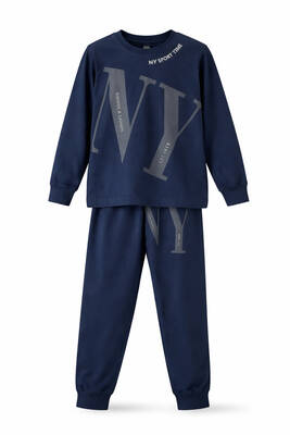 Remsa - Boys' Garson Boy Cotton Knit Pajama Set 4224 Navy