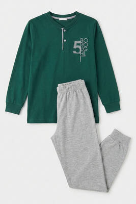 Remsa - Boys' Garson Boy Cotton Knit Pajama Set 4226 Green01 (1)