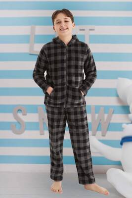Aydogan - Boys' Polar Pajama Set with Squares