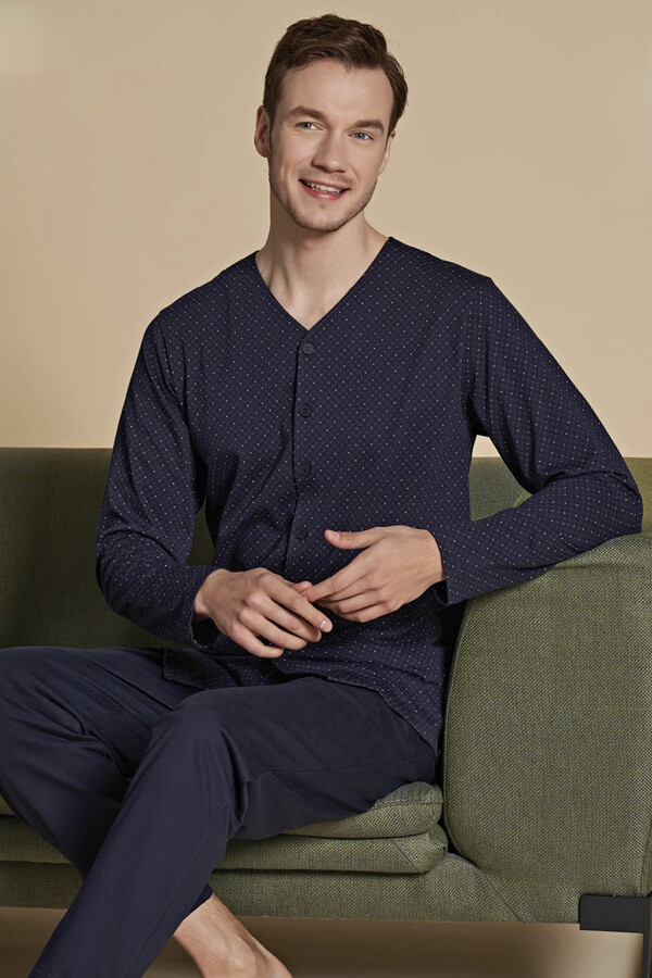 Büyük Beden Erkek Pijama Takımı 1519 Lacivert