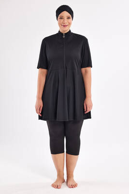 Rozamay - Büyük Beden Kısa Kollu Yarı Kapalı Mayo 3803 Siyah (1) Rozamay - Büyük Beden Kısa Kollu Yarı Kapalı Mayo 3803 Siyah (1)