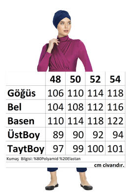 Büyük Beden Likralı Tam Kapalı Tesettür Mayo 1285 Fuşya · 3