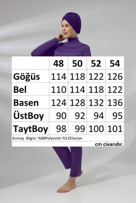 Büyük Beden Likralı Tam Kapalı Tesettür Mayo 1286-23 Mor · 3