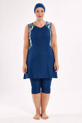 Rozamay - Büyük Beden Sıfır Kollu Yarı Kapalı Mayo 3806 Açık Lacivert (1) Rozamay - Büyük Beden Sıfır Kollu Yarı Kapalı Mayo 3806 Açık Lacivert (1)