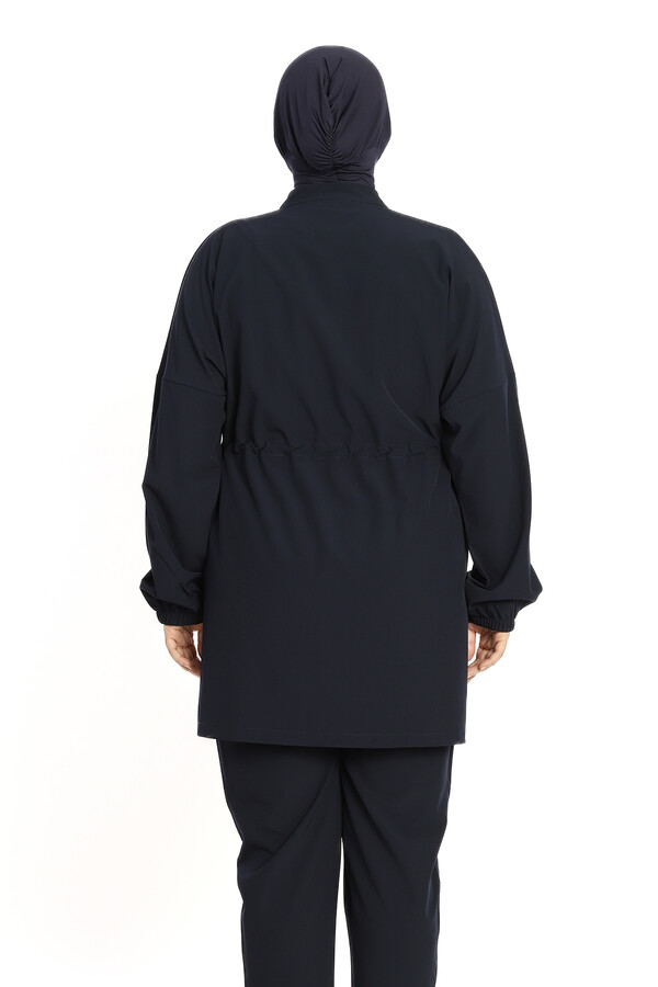 Büyük Beden Spor Likra Tam Kapalı Tesettür Mayo 6291 Koyu Lacivert - Thumbnail