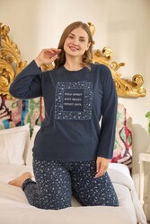 Aydoğan - Büyük Beden Termal Kadın Uzun Kol Pijama Takımı 240685 Laci01