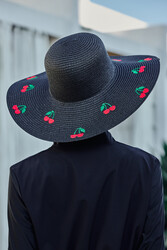 Remsa - Cherry Embroidered Straw Hat Beach Accessory