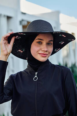 Remsa - Cherry Embroidered Straw Hat Beach Accessory (1)