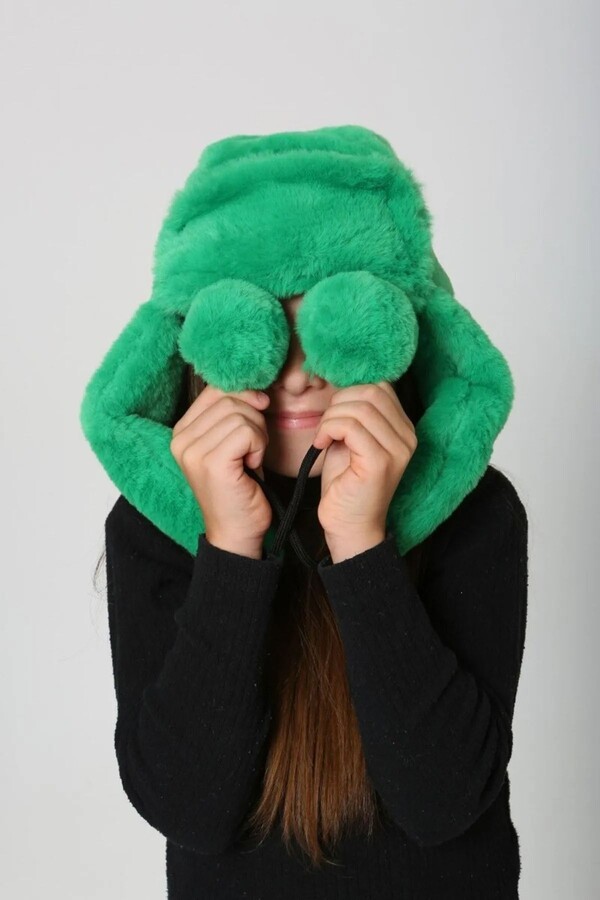 Children' Plush Hat with Ears RKS-C-04 Benetton - Thumbnail