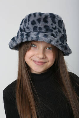 Remsa - Children's Plush Bucket Hat RKŞ-Ç-01 Blue Leopard (1)